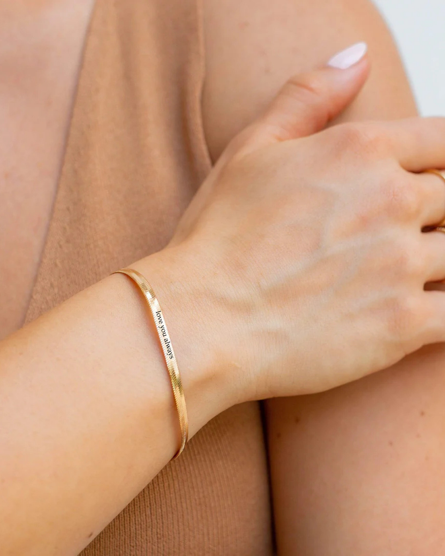 Engraved Herringbone Bracelet