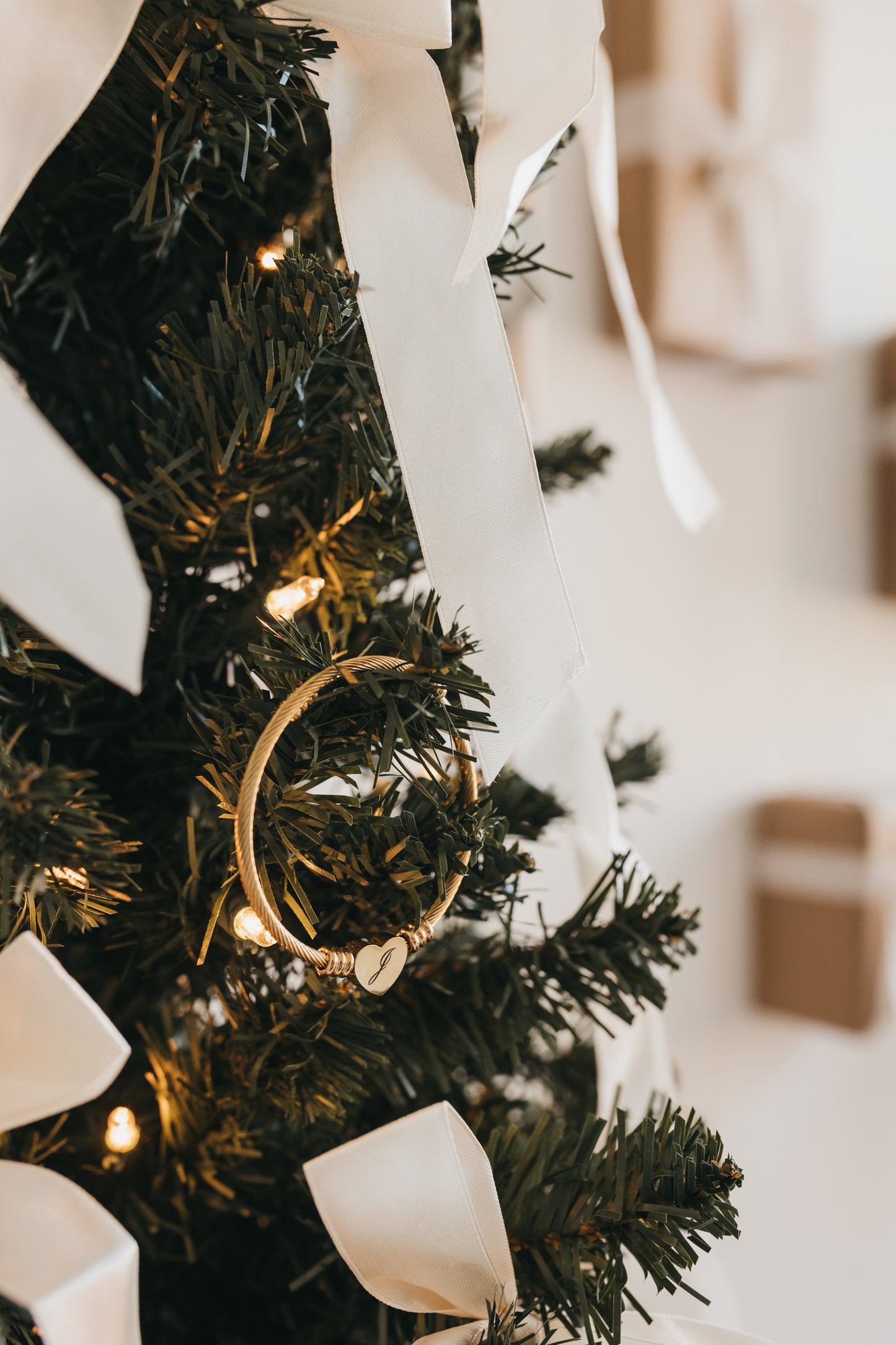 Engraved Heart Bangle - Silver