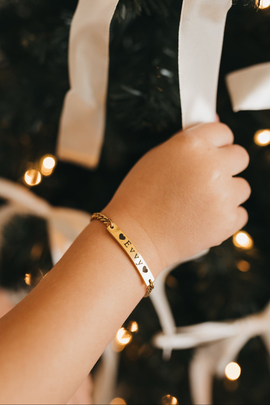 Personalized Kids Bar Bracelet | Custom Engraved Gold Bracelet
