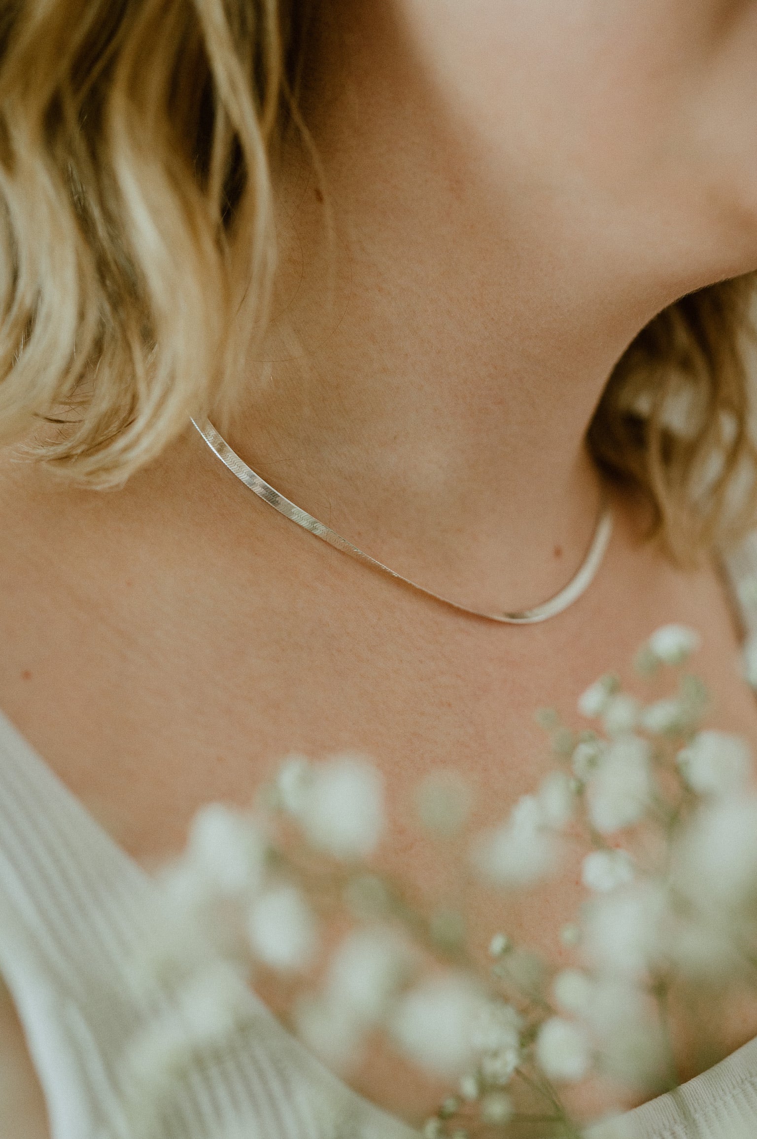 Stamped 925 buying Silver Herringbone Necklace