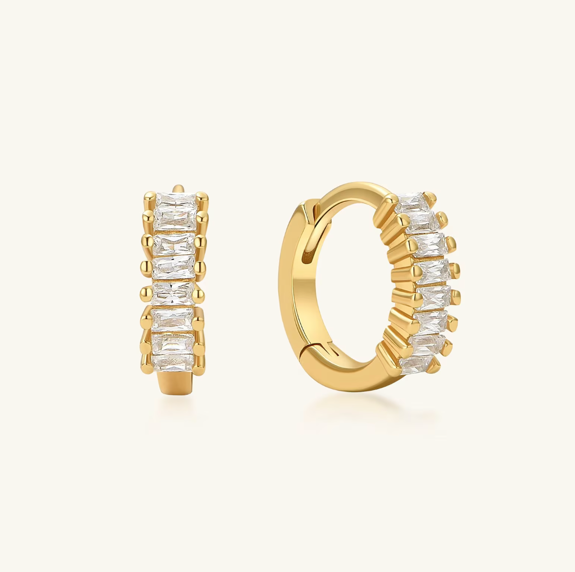 Baguette Cubic Hoops