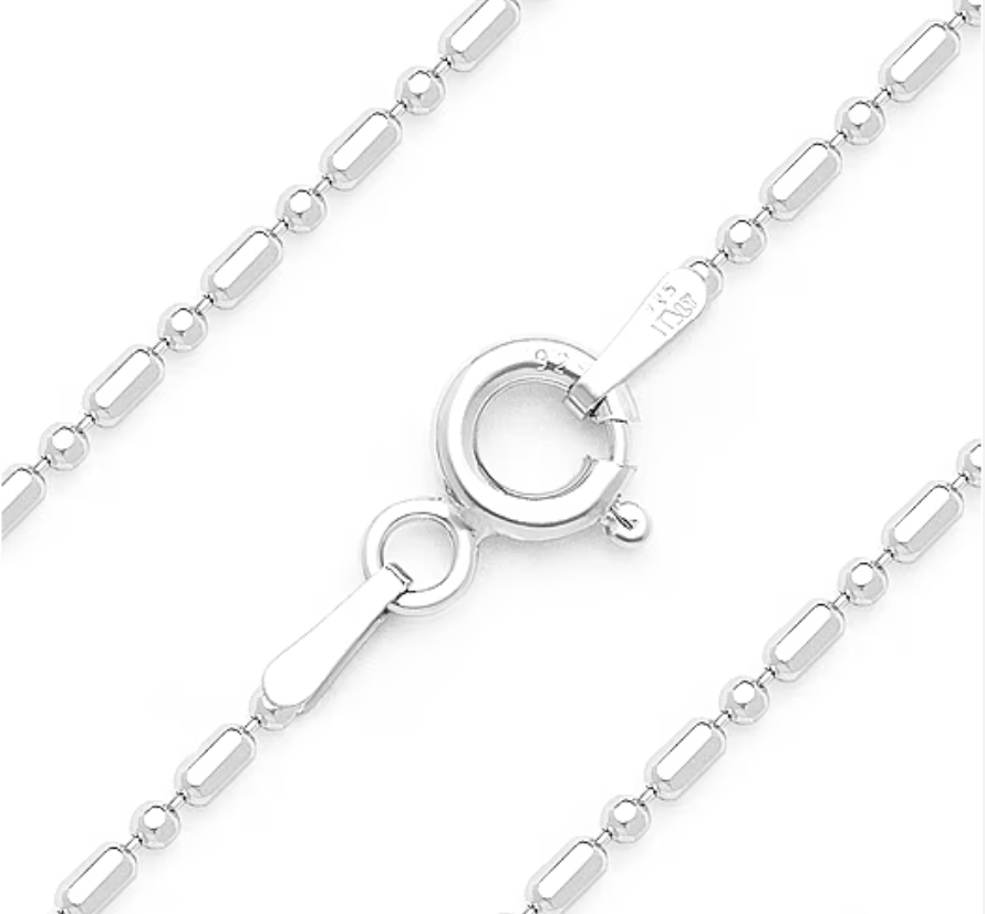 Ball Bar Chain - Sterling Silver