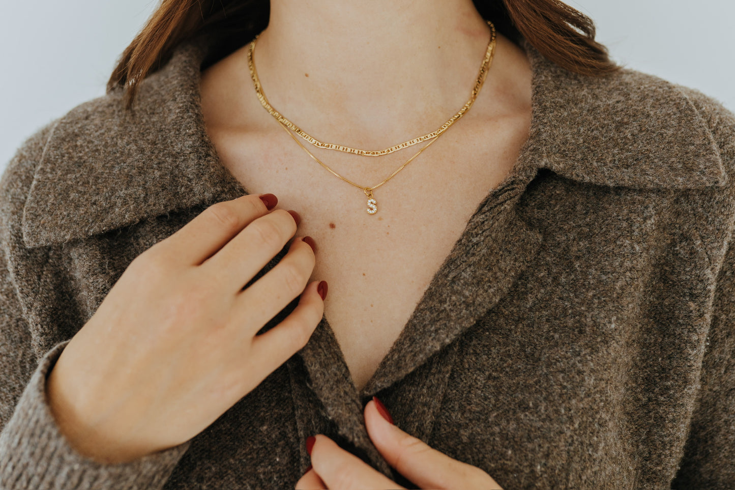 Sparkle Letter Pendant Necklace