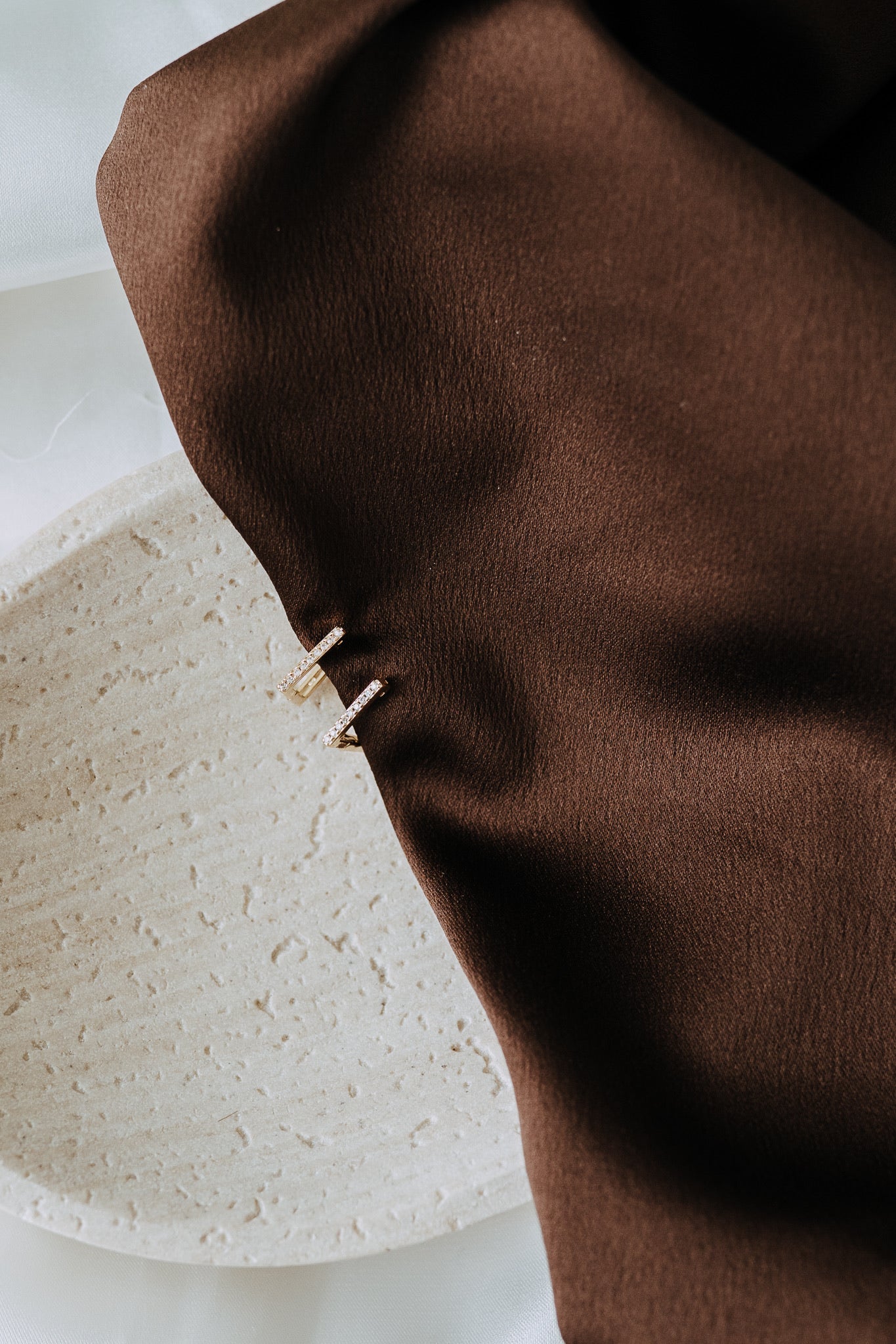 Luna Hoops – Gold Filled Pavé Rectangle Hoops