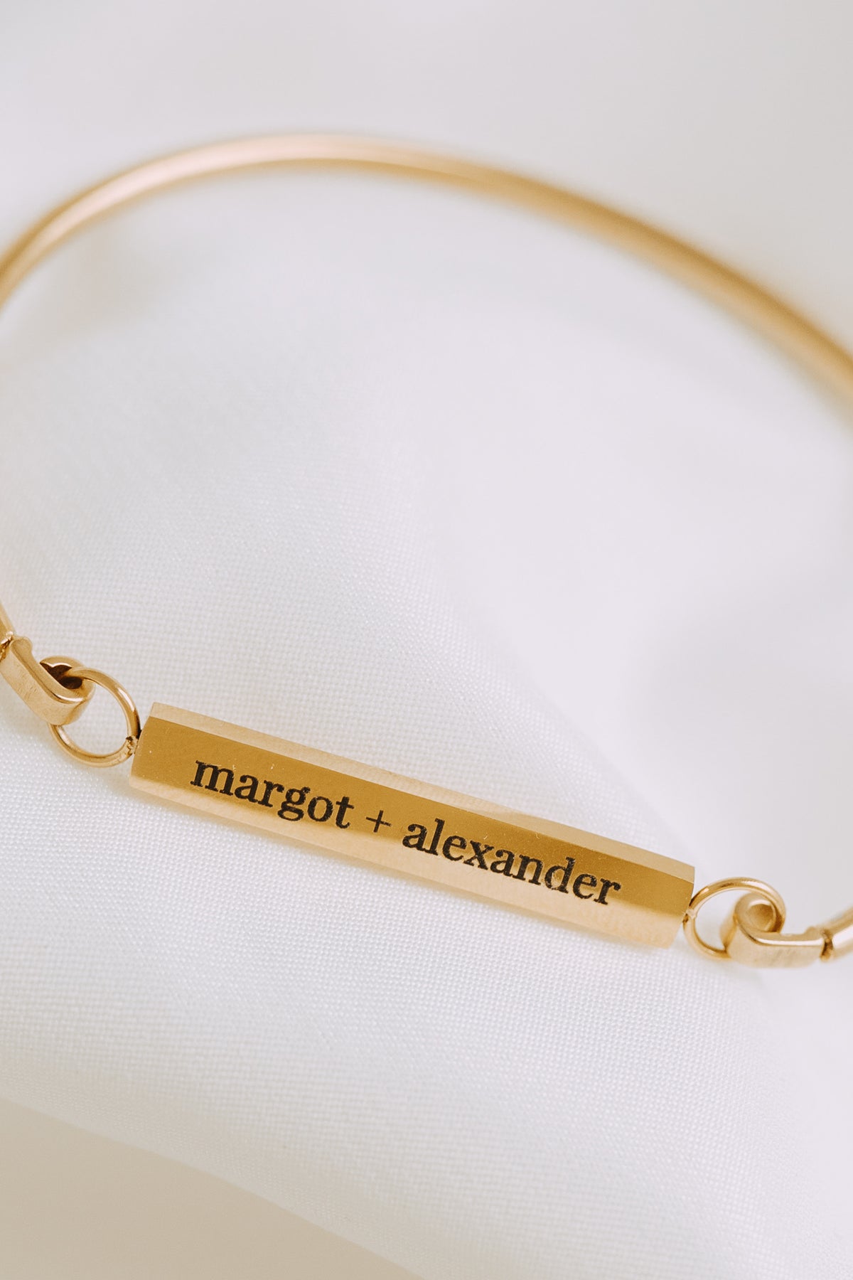 Personalized Engraved Bangle | Custom Gold Bangle