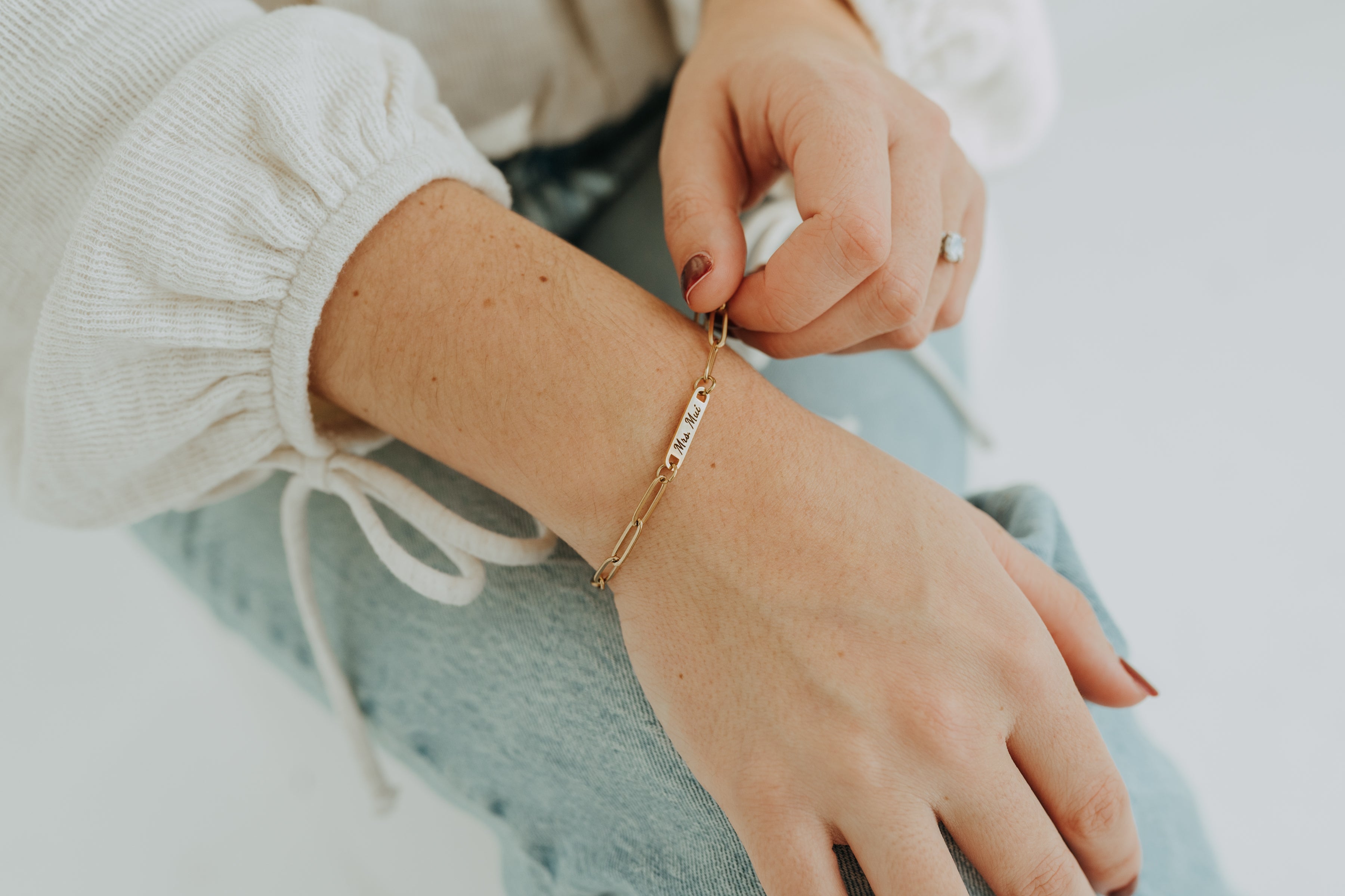 Engraved Paperclip Bracelets