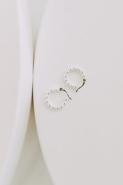 Mini Ball Hoops - Sterling Silver