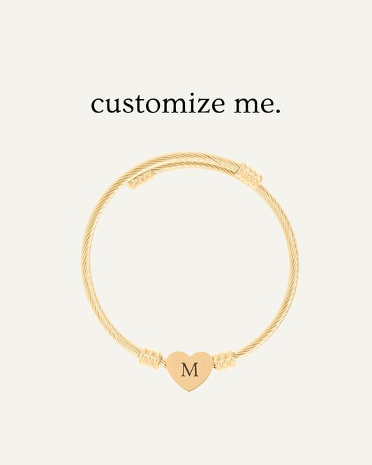 Engraved Heart Bangle
