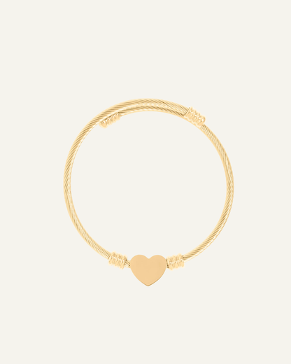 Engraved Heart Bangle