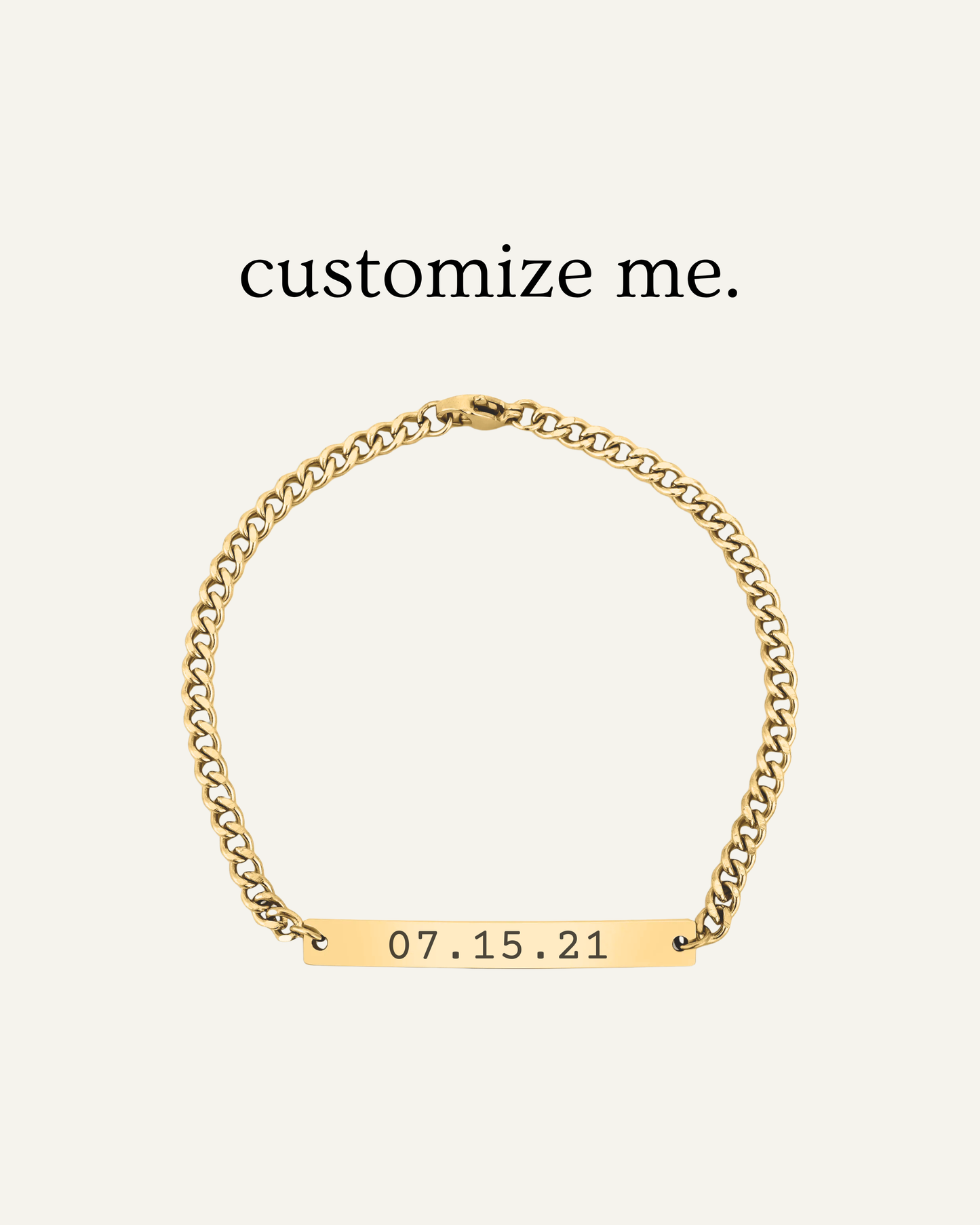 Engraved Mens Bar Bracelet