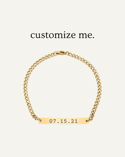 Engraved Mens Bar Bracelet