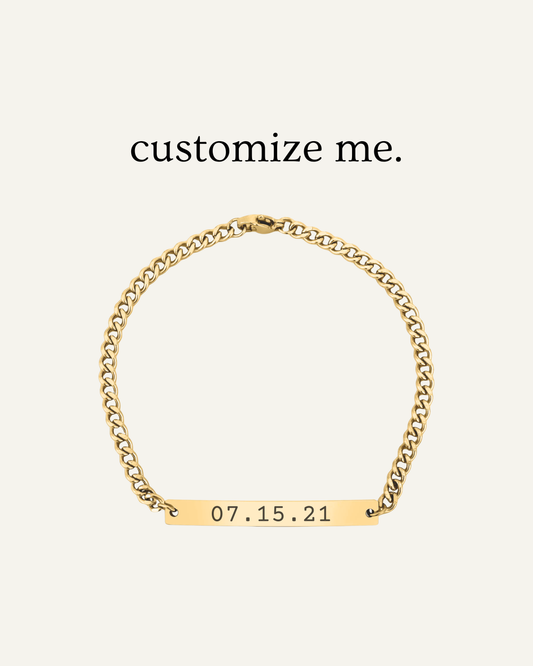 Engraved Mens Bar Bracelet