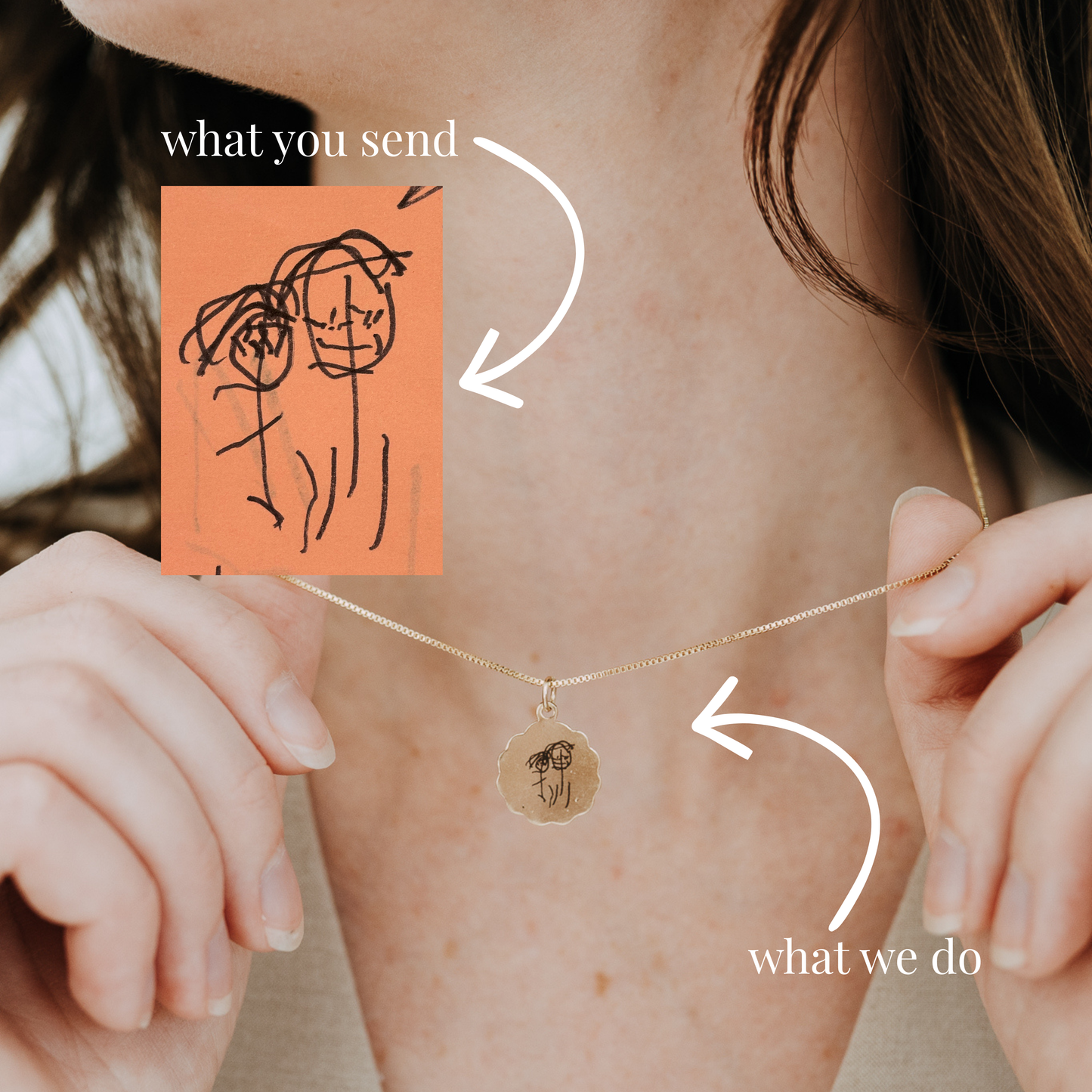 Handwritten Engraved Scalloped Circle