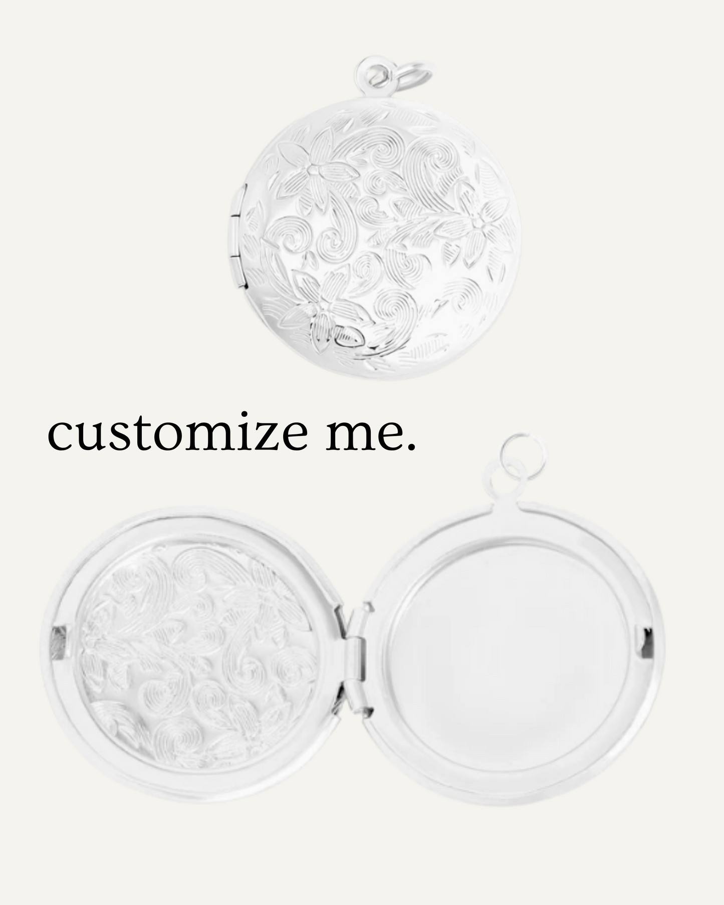 Engraved Wildflower Locket (Silver)