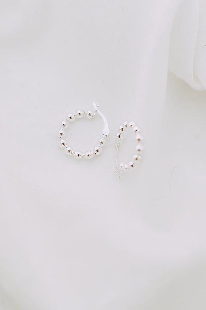 Mini Ball Hoops - Sterling Silver