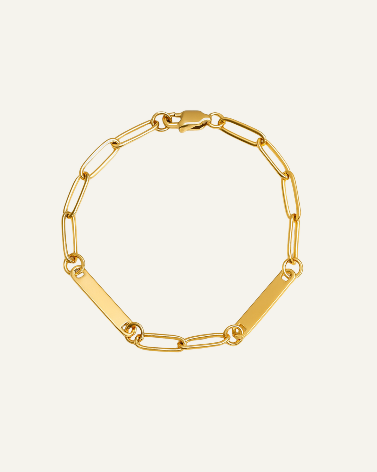 Engraved 2 Bar Bracelet - Paperclip
