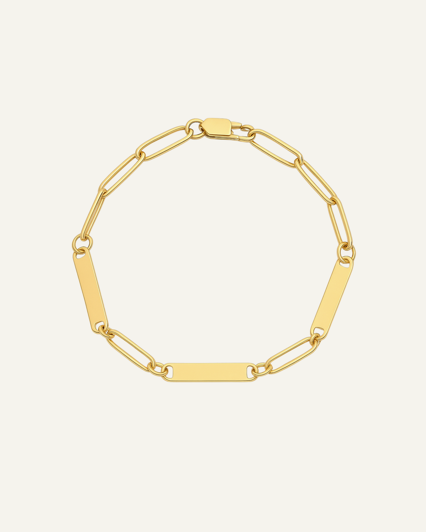 Engraved 3 Bar Bracelet - Paperclip