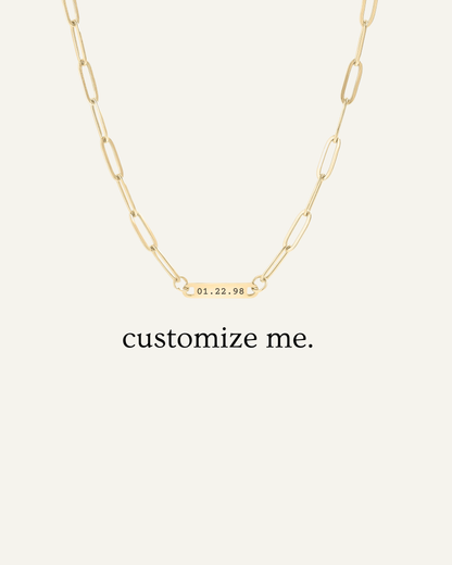 Engraved 1 Bar Necklace