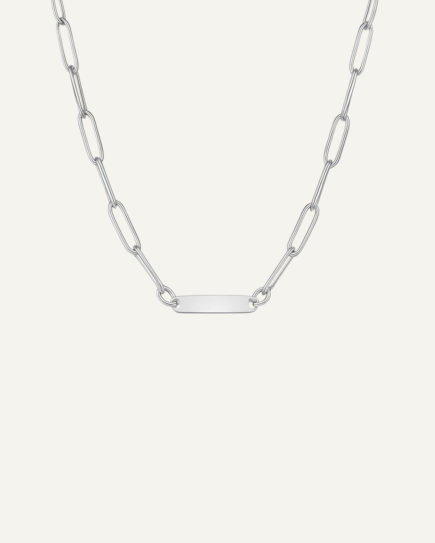Engraved 1 Bar Necklace - Silver