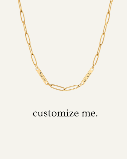 Engraved 2 Bar Necklace