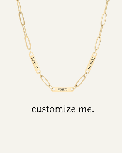 Engraved 3 Bar Necklace
