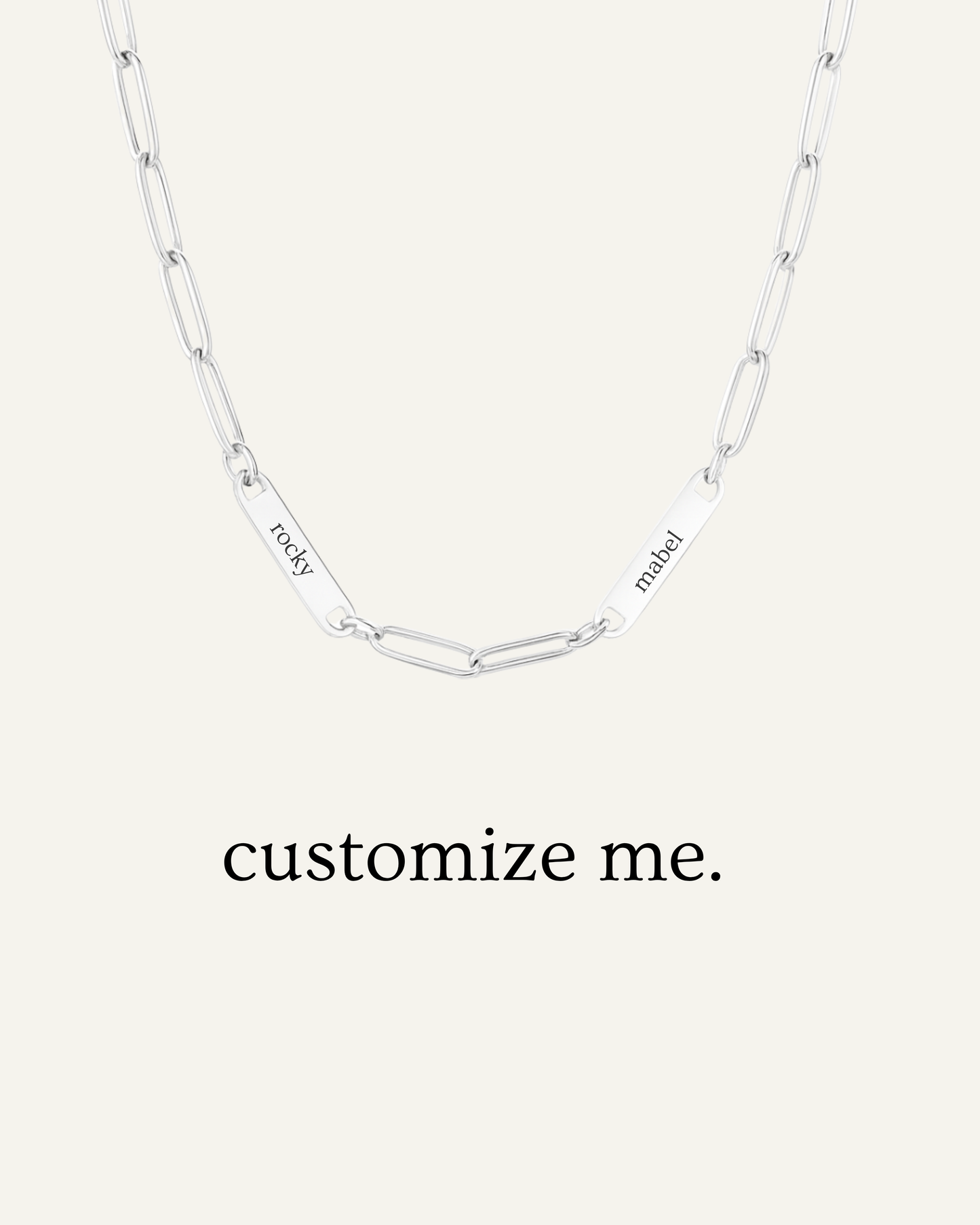 Engraved 2 Bar Necklace - Silver