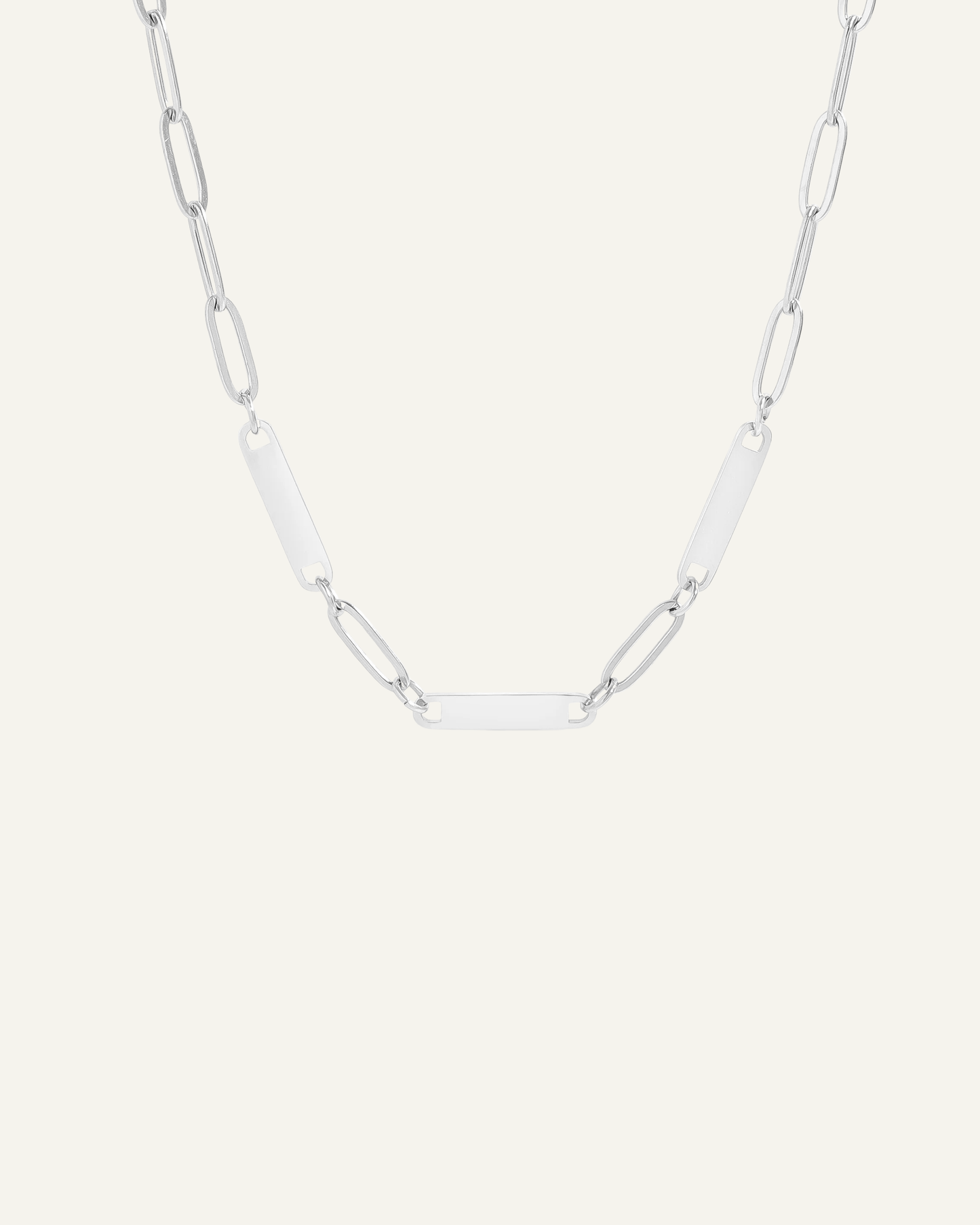 Engraved 3 Bar Necklace - Silver