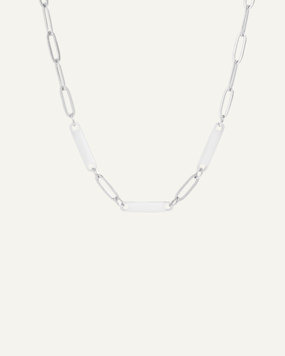 Engraved 3 Bar Necklace - Silver