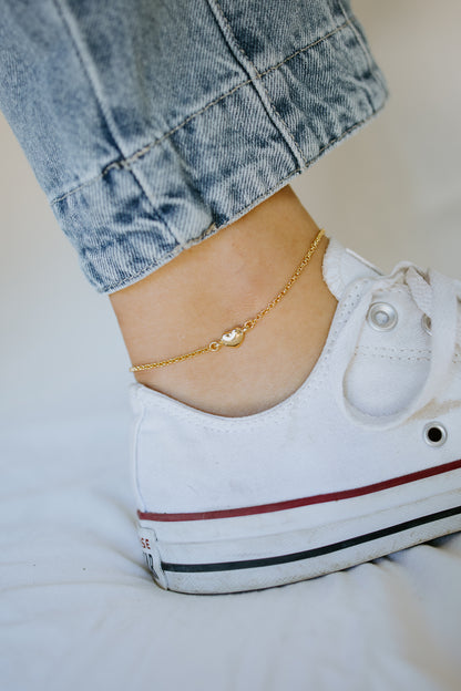 Heart Charm Anklet