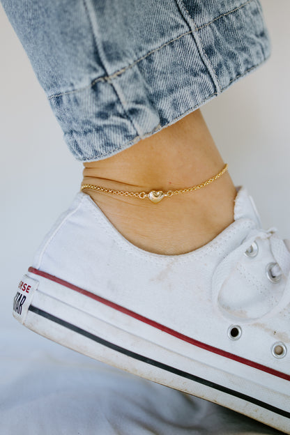 Heart Charm Anklet