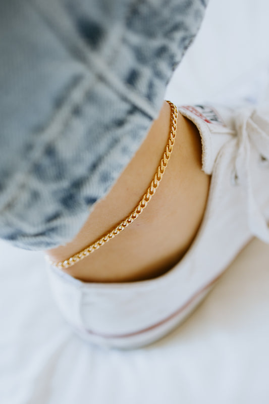 Flat Curb Chain Anklet