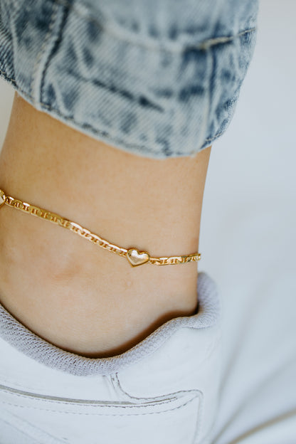 Figaro + Heart Anklet