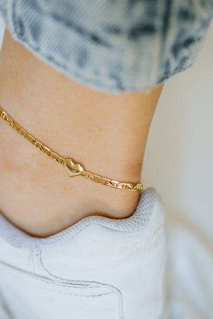 Figaro + Heart Anklet