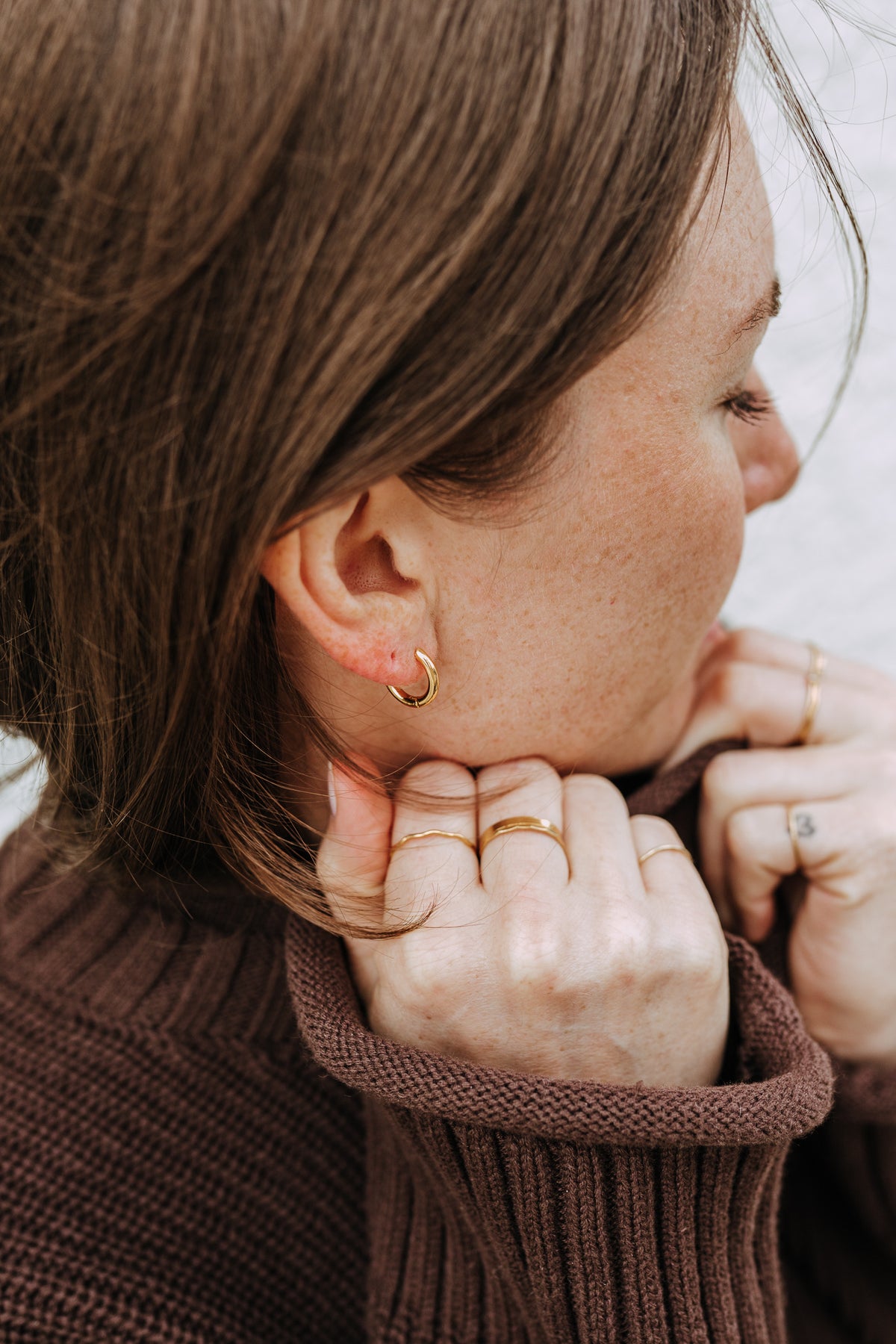 Everyday Huggie Hoop Earrings – 18K Gold Filled