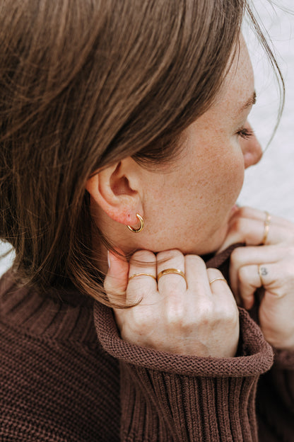 Everyday Huggie Hoop Earrings – 18K Gold Filled