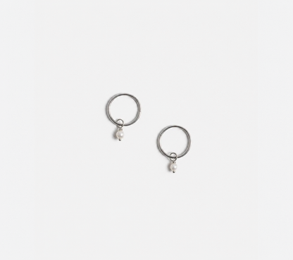 Pearl Sleepers | Sterling Silver Freshwater Pearl Earrings