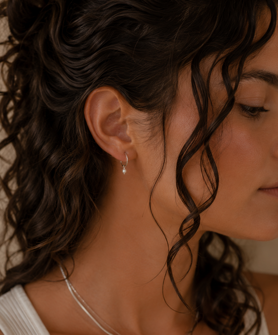 Pearl Sleepers | Sterling Silver Freshwater Pearl Earrings