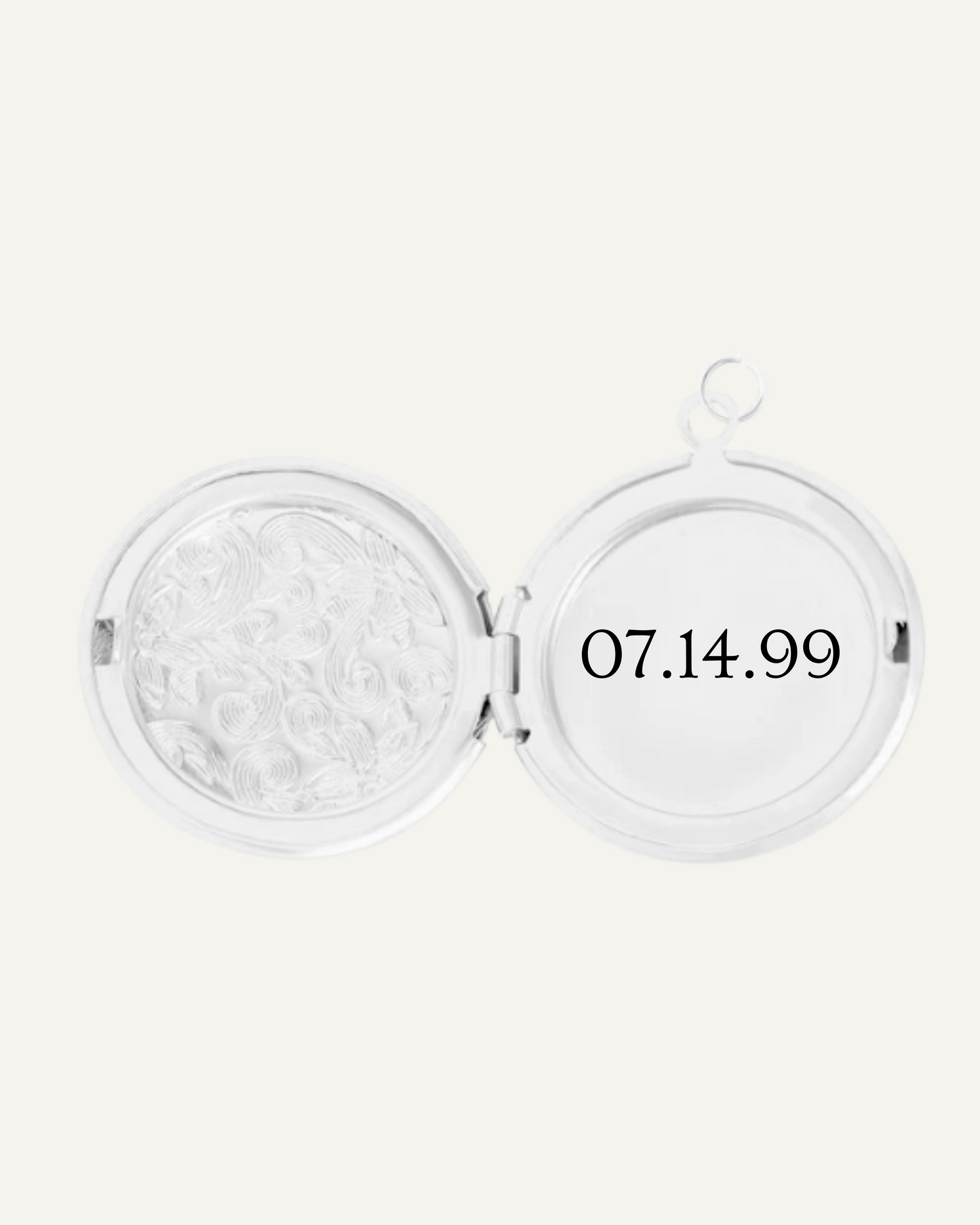 Engraved Wildflower Locket (Silver)