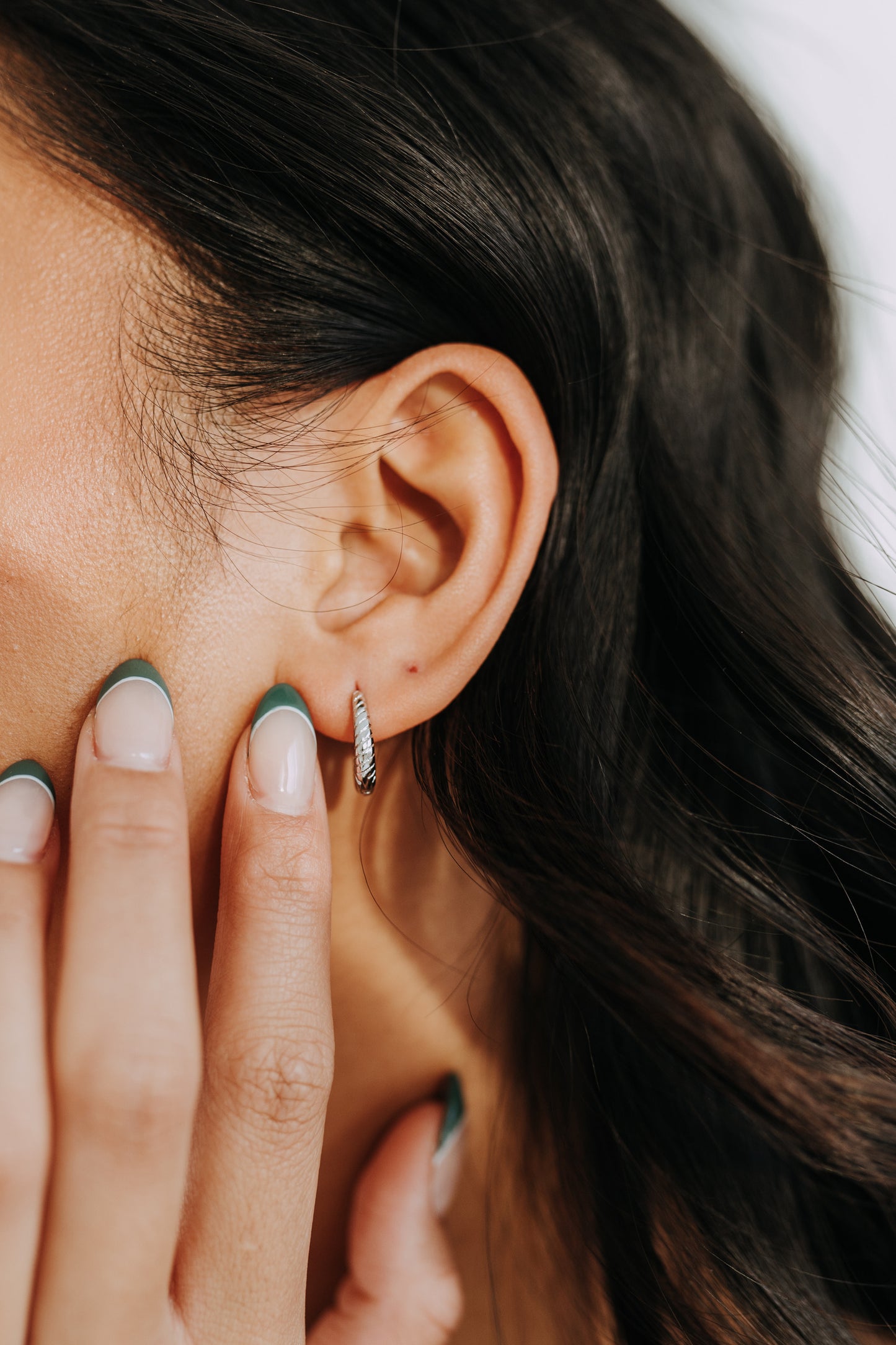 Teardrop Twist Hoops - Sterling Silver