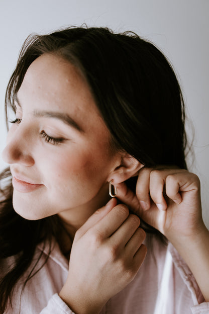 Textured Rectangle Hoops