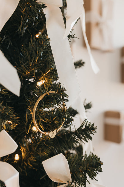 Engraved Heart Bangle - Silver