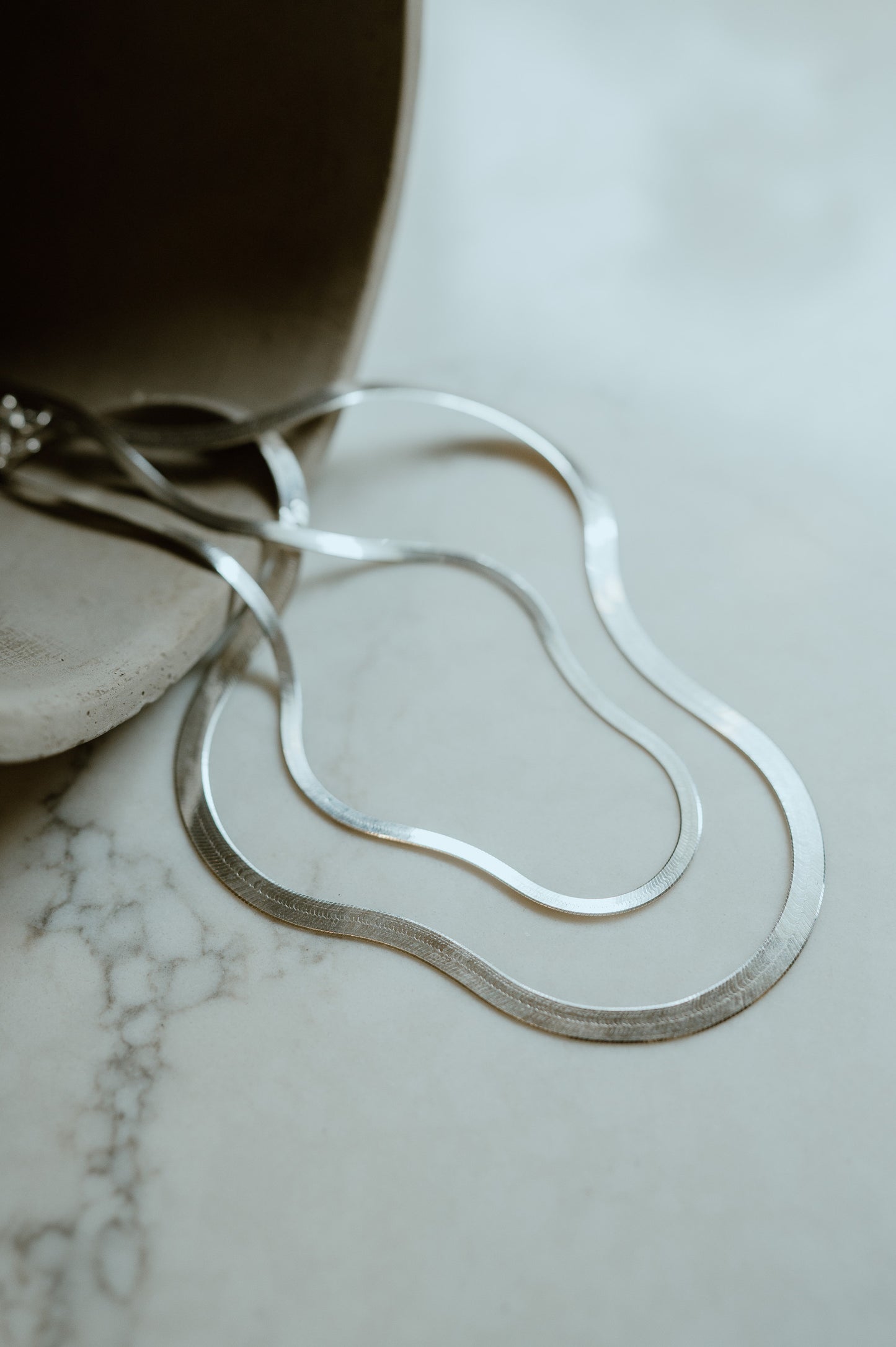 5mm Sterling Silver Herringbone Necklace