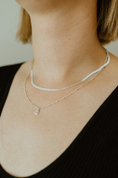 3mm Sterling Silver Herringbone Necklace