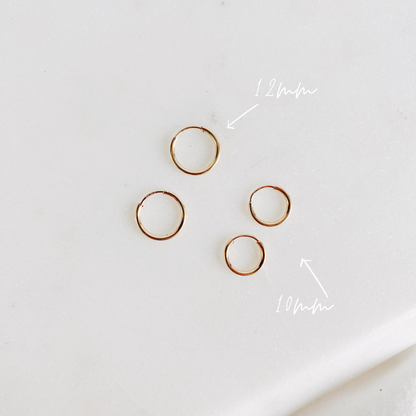 Mini Pearl Sleeper Hoops | 18K Gold Filled & Freshwater Pearl