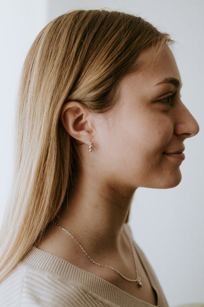 Heart Hoops - Sterling Silver