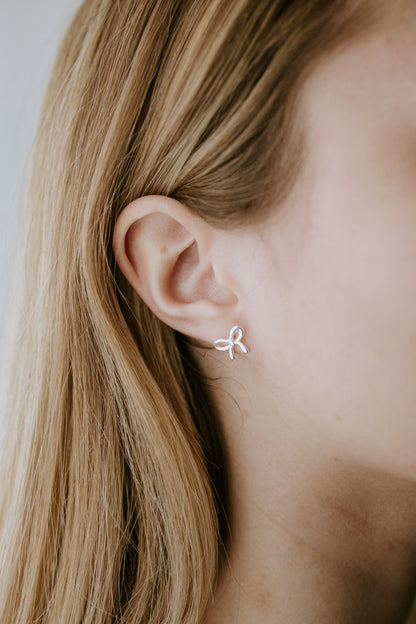 Silver Bow Studs