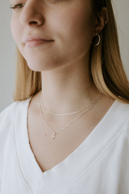 Petite Paperclip Necklace - Sterling Silver