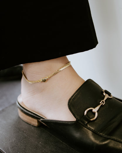 Heart Charm Anklet
