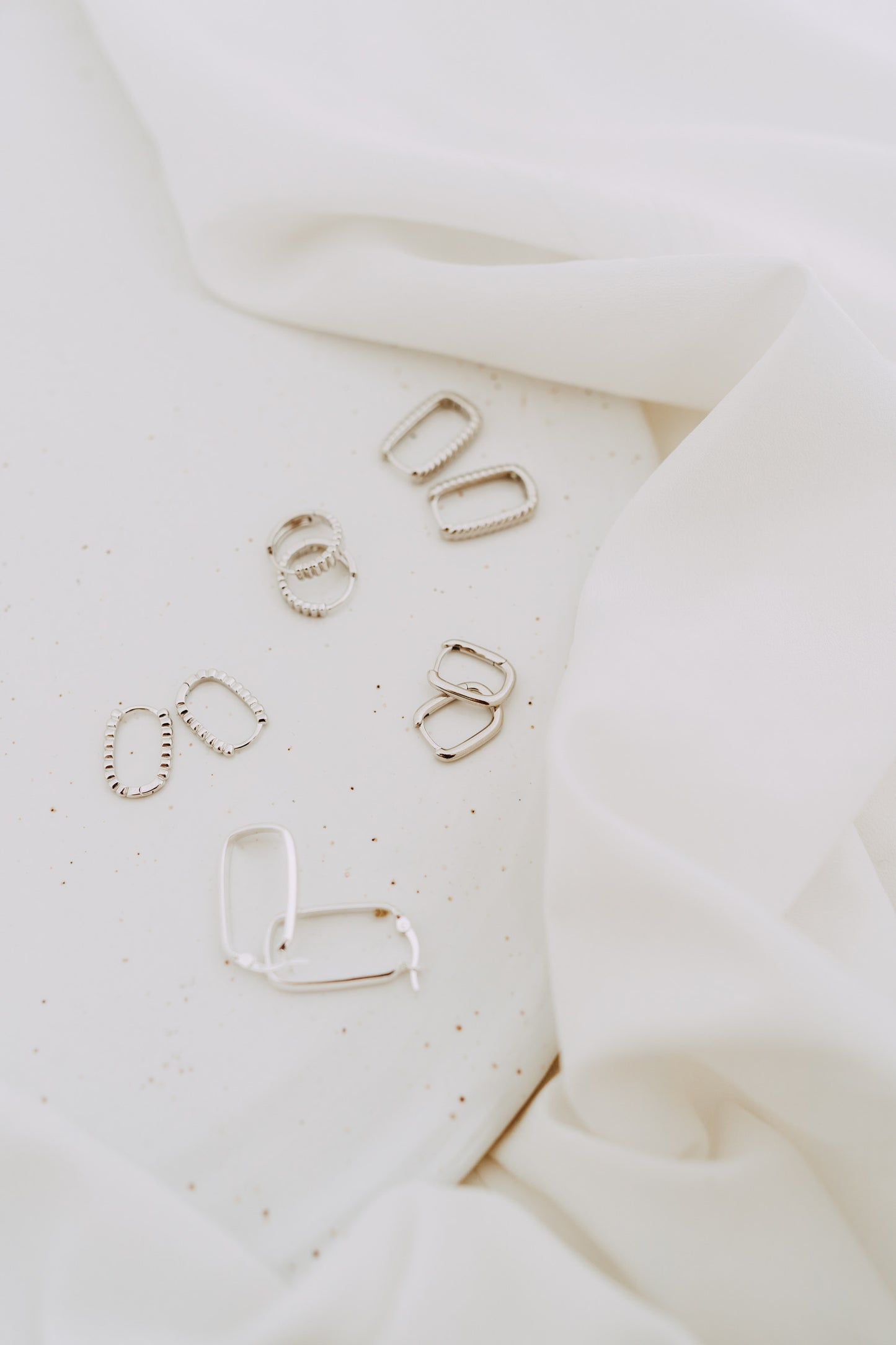 Silm Silver Rectangle Hoops