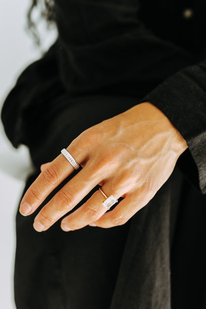 Biscuit Ring - 6mm Sterling Silver Band